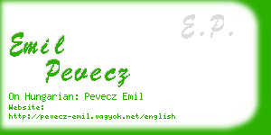 emil pevecz business card